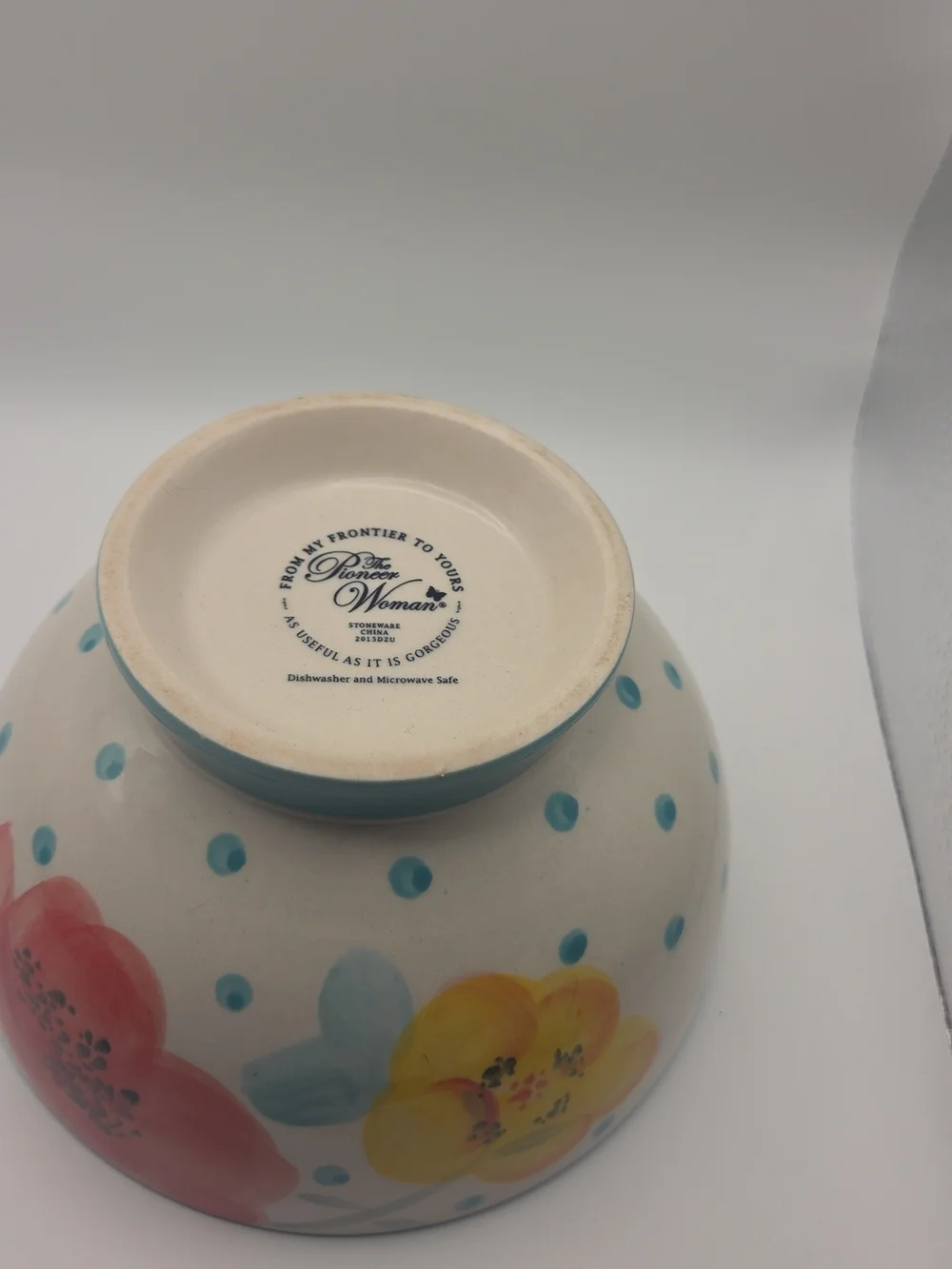 Pioneer Women Floral Ceramic Bowl in Blue, Yellow & Pink